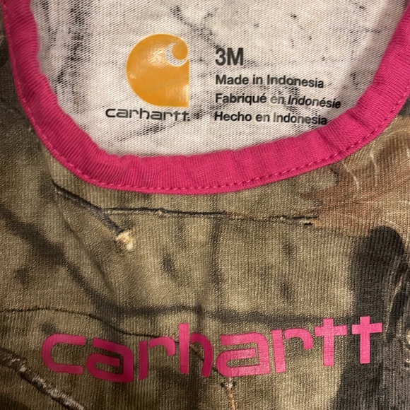 Size 3 month Carhartt Camo onesie with pink trim - Picture 2 of 9